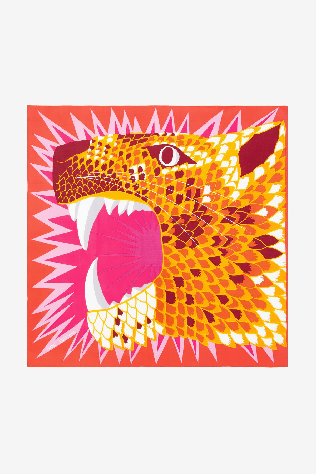 Foulard Carré 100% Soie Mûrier Vintage - Motif Oiseaux Orange - 65x65 Cm, Bandana Multifonction