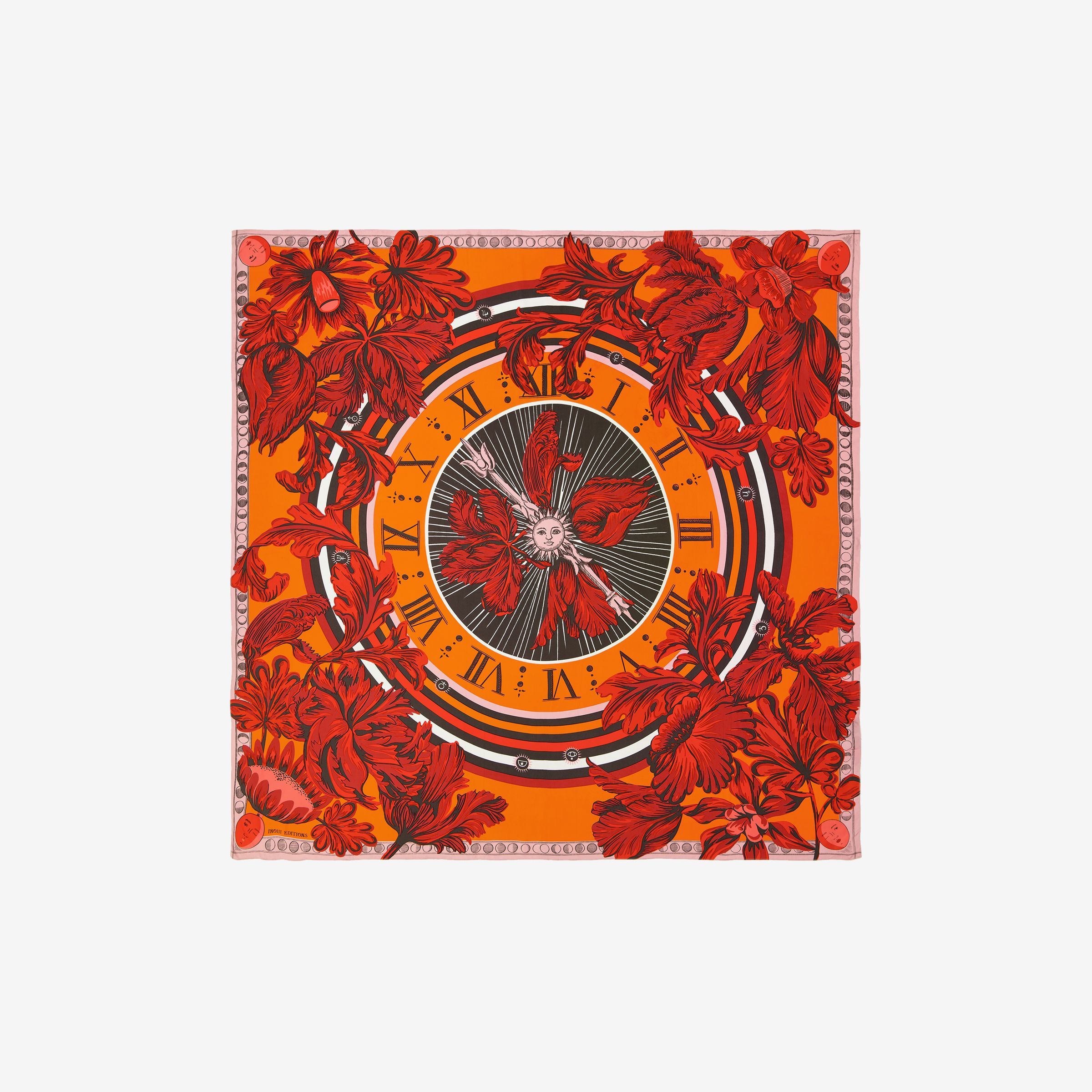 Carré 130 - Horloge - Orange