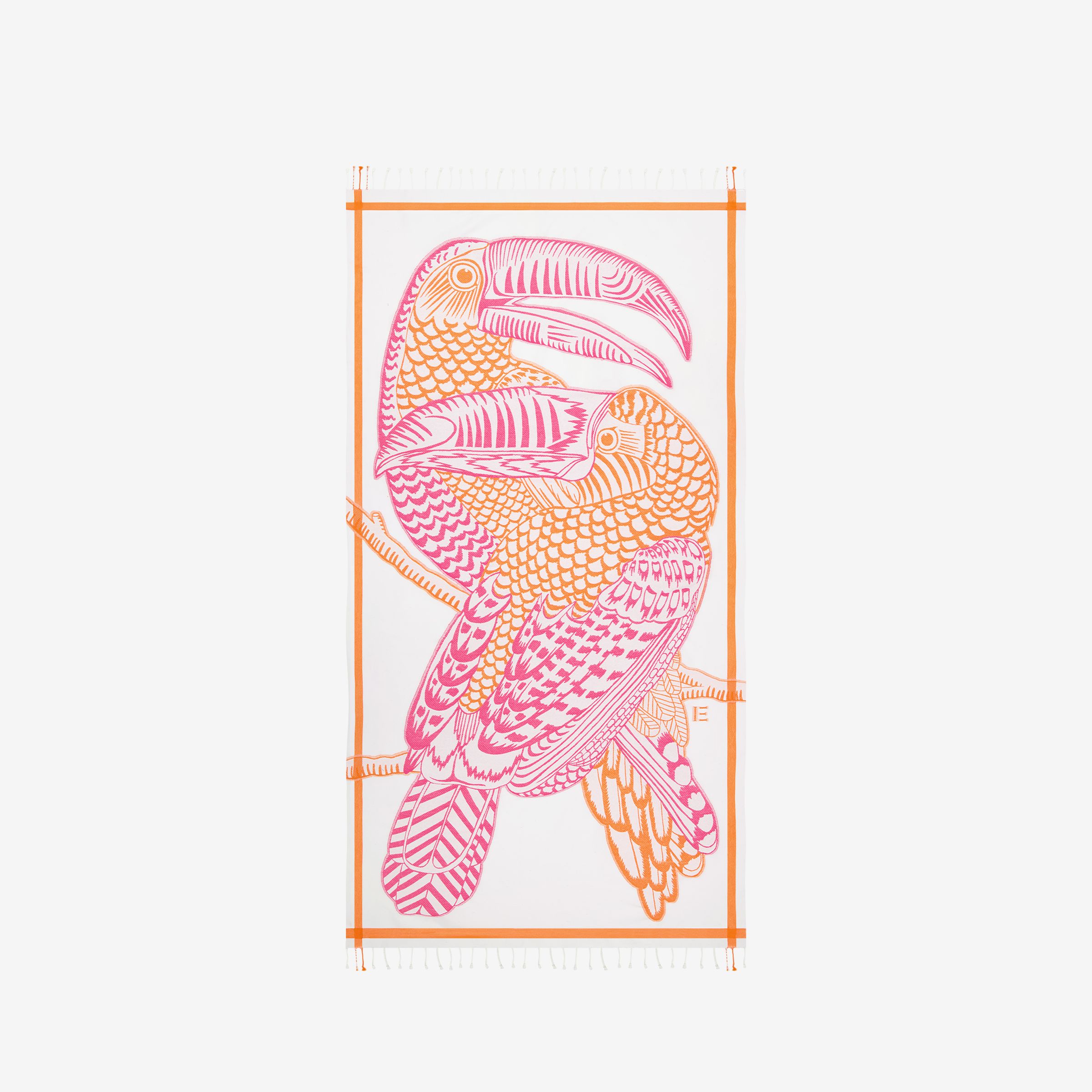 Fouta Towel 100 - Toucan 3D - Pink