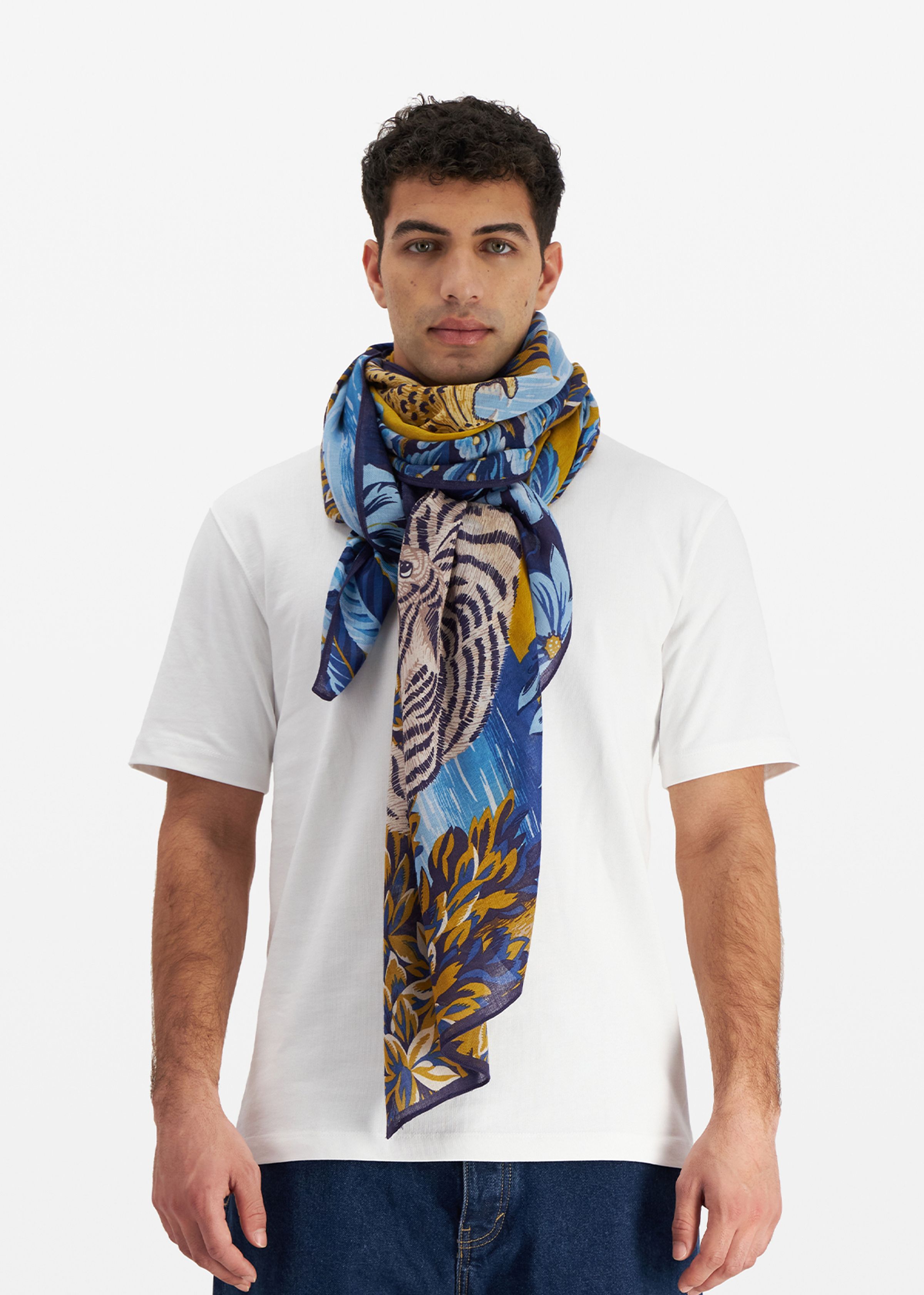 Scarf 100 - Chatou Winter - Duck Blue