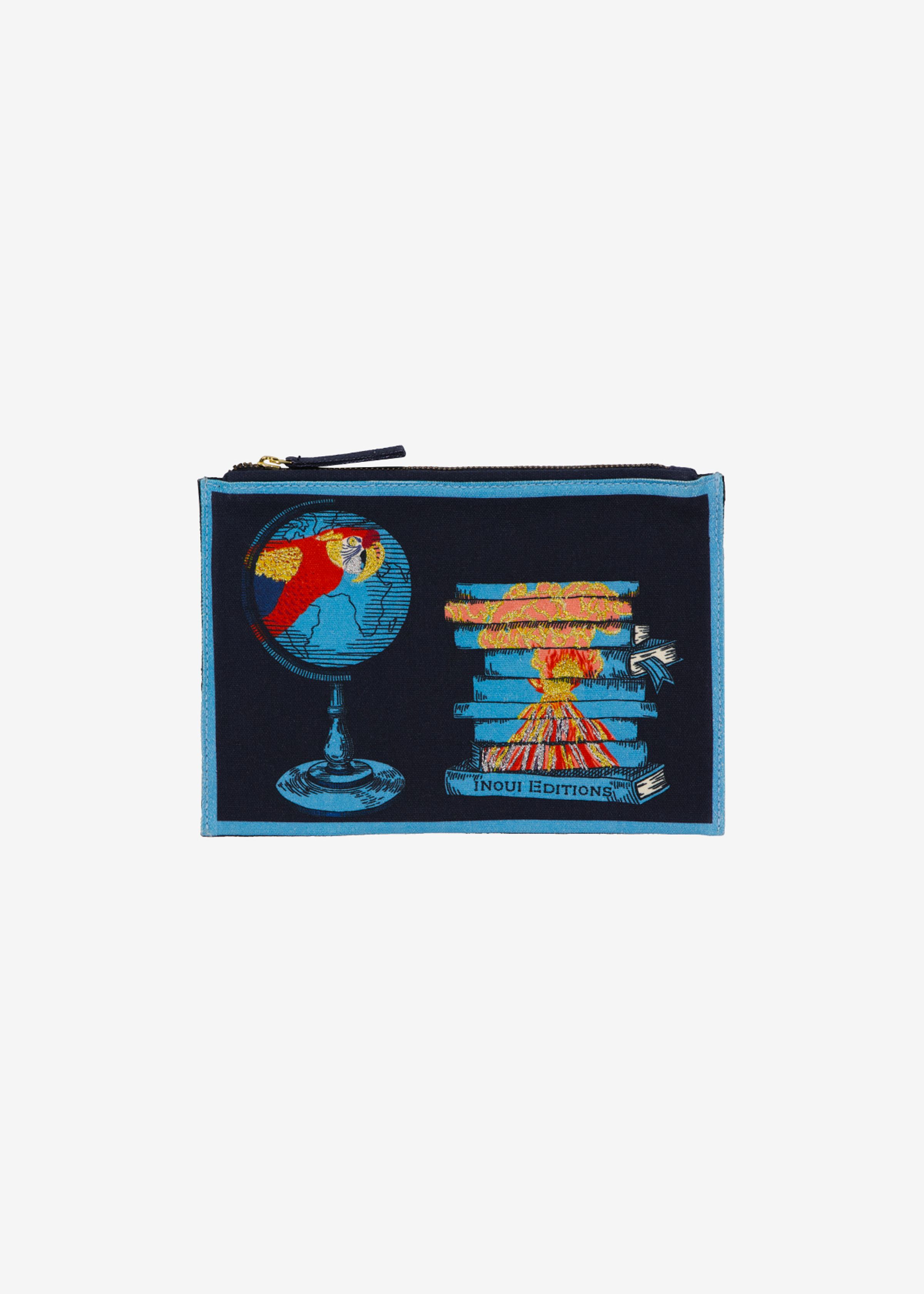 Embroidered Pouch - Iconique - Blue