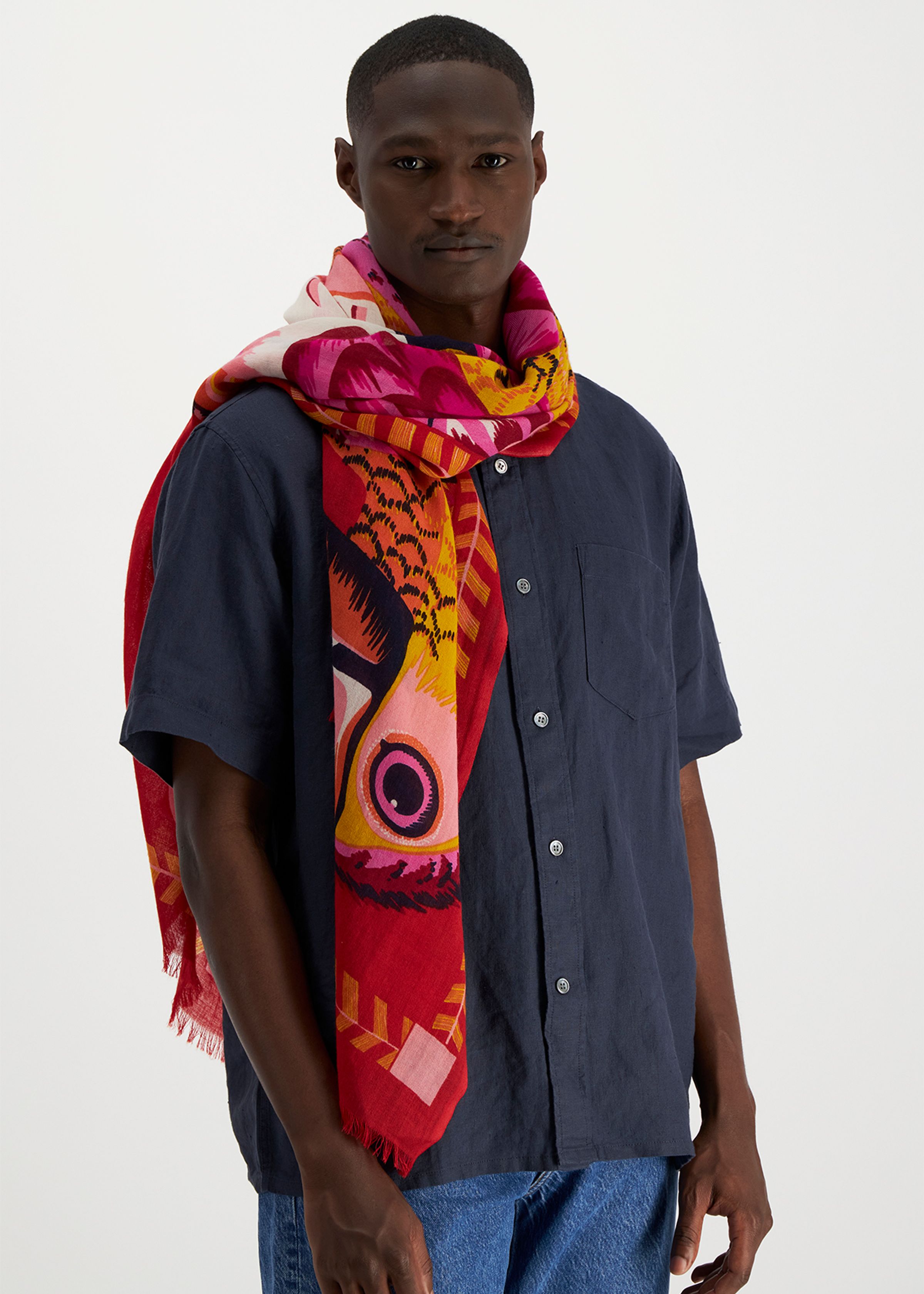 Scarf 70 - Toucan - Red