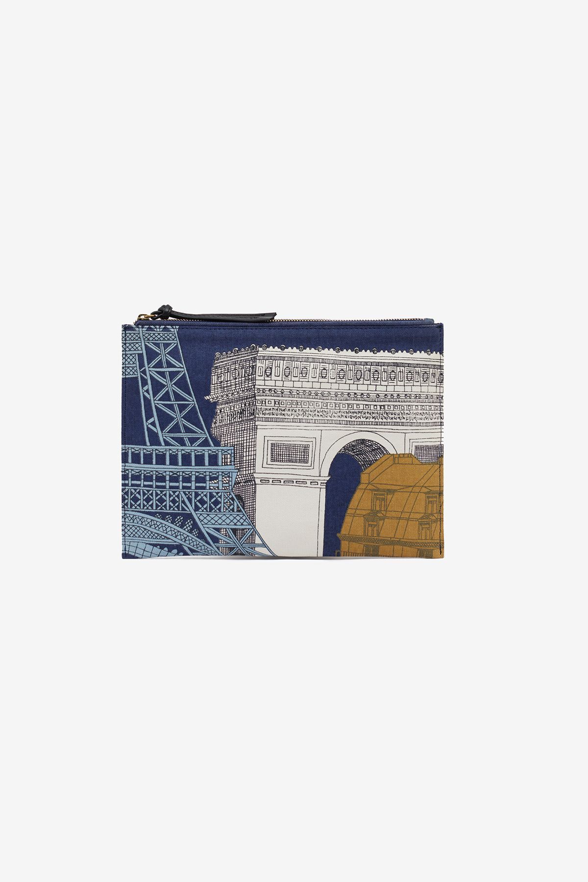 Veste Vintage En Laine Blanc Bleu Paris - Bleu Marine Avec Liseret Vert - Taille M - Années 80