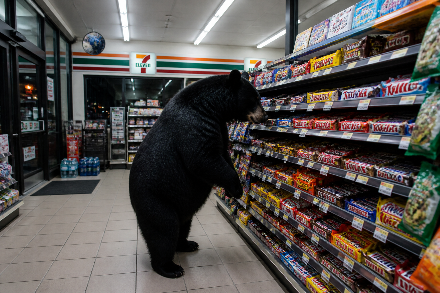 A Bear Wandered Into a Convenience Store—and Calmly Helped Itself to Candy