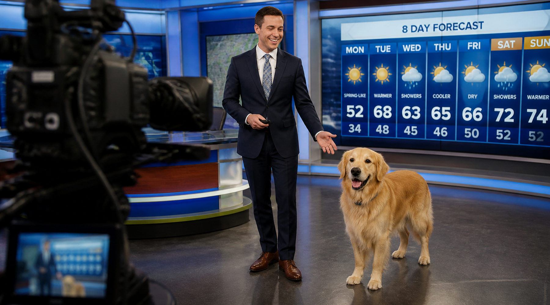 Dog Crashes Live Weather Forecast and Asks for Treats