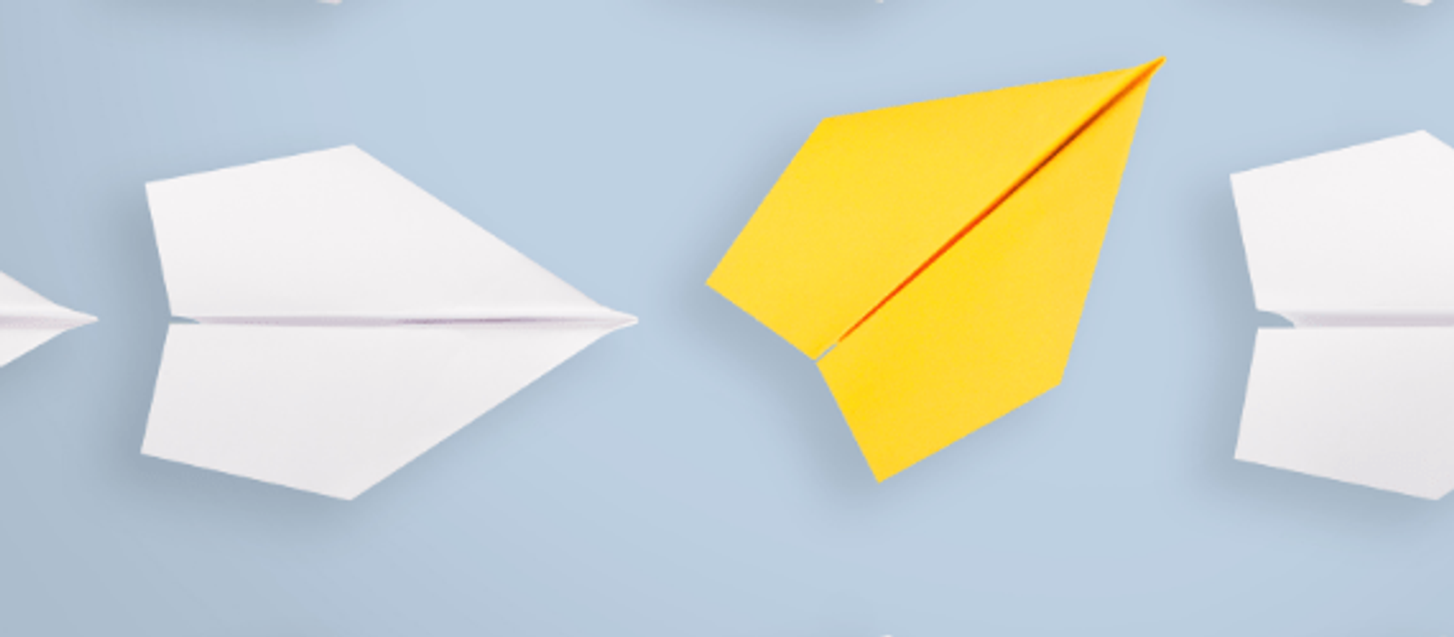 Paper Airplanes White and Yellow