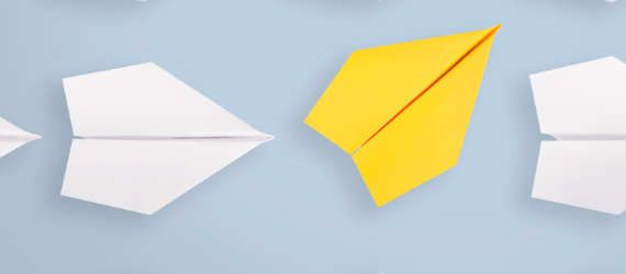 Paper Airplanes White and Yellow