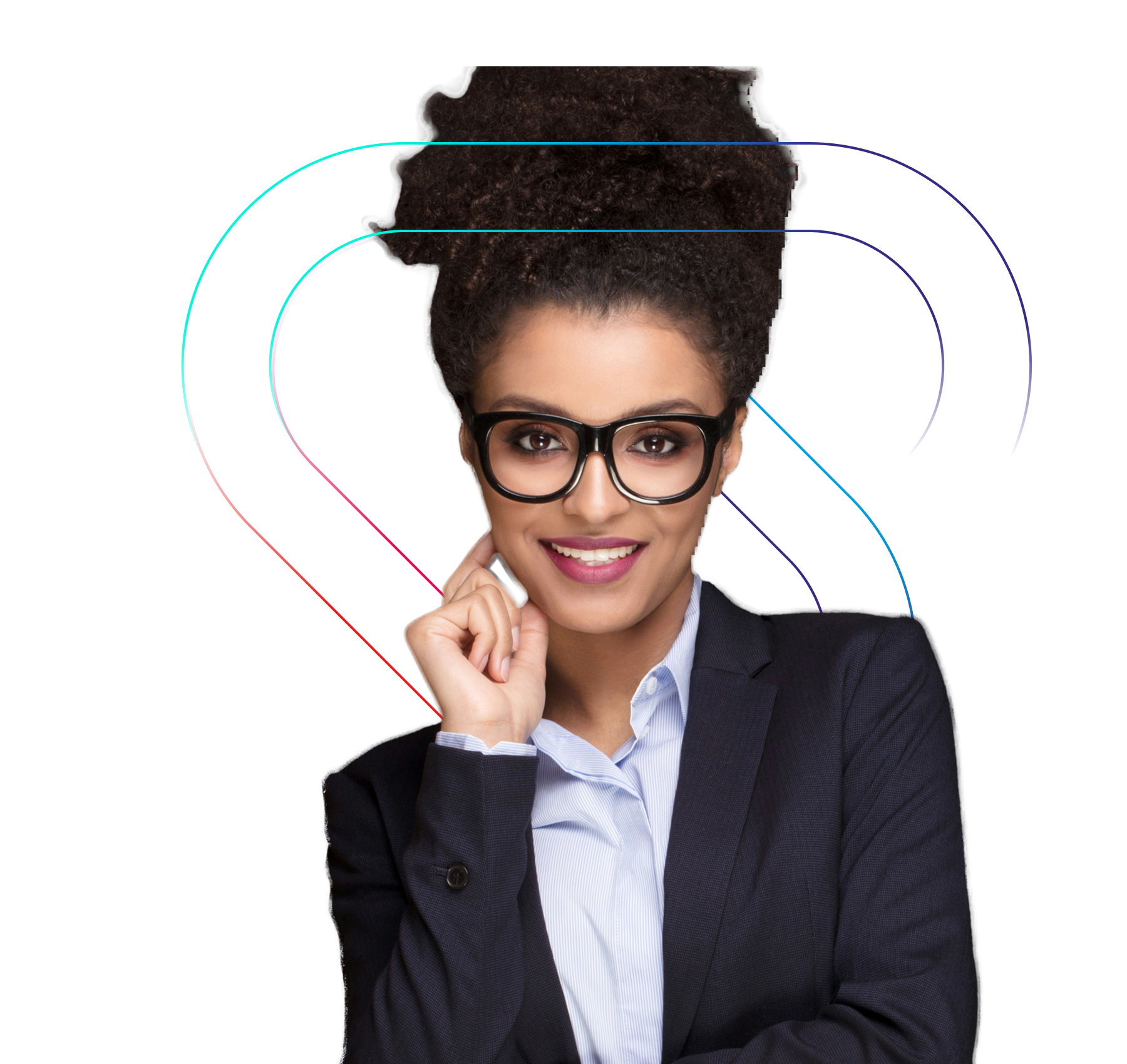 Woman in glasses smiling