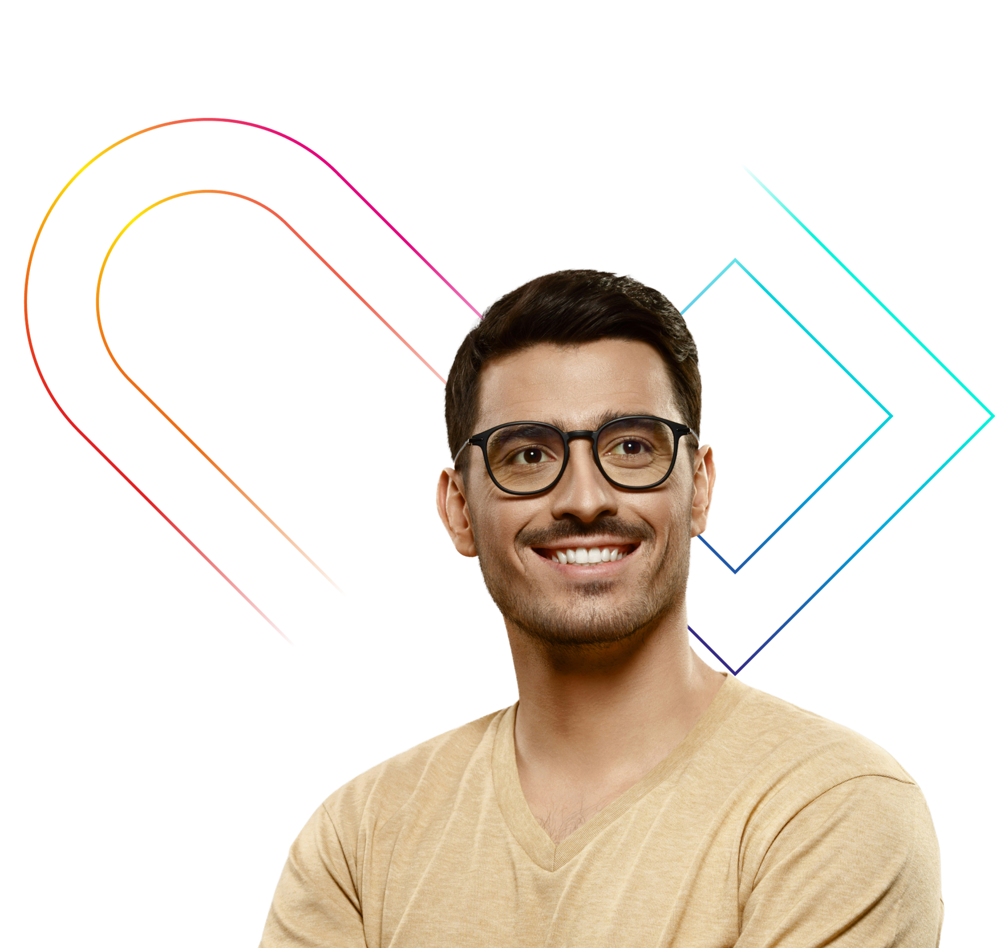 Man with glasses smiling