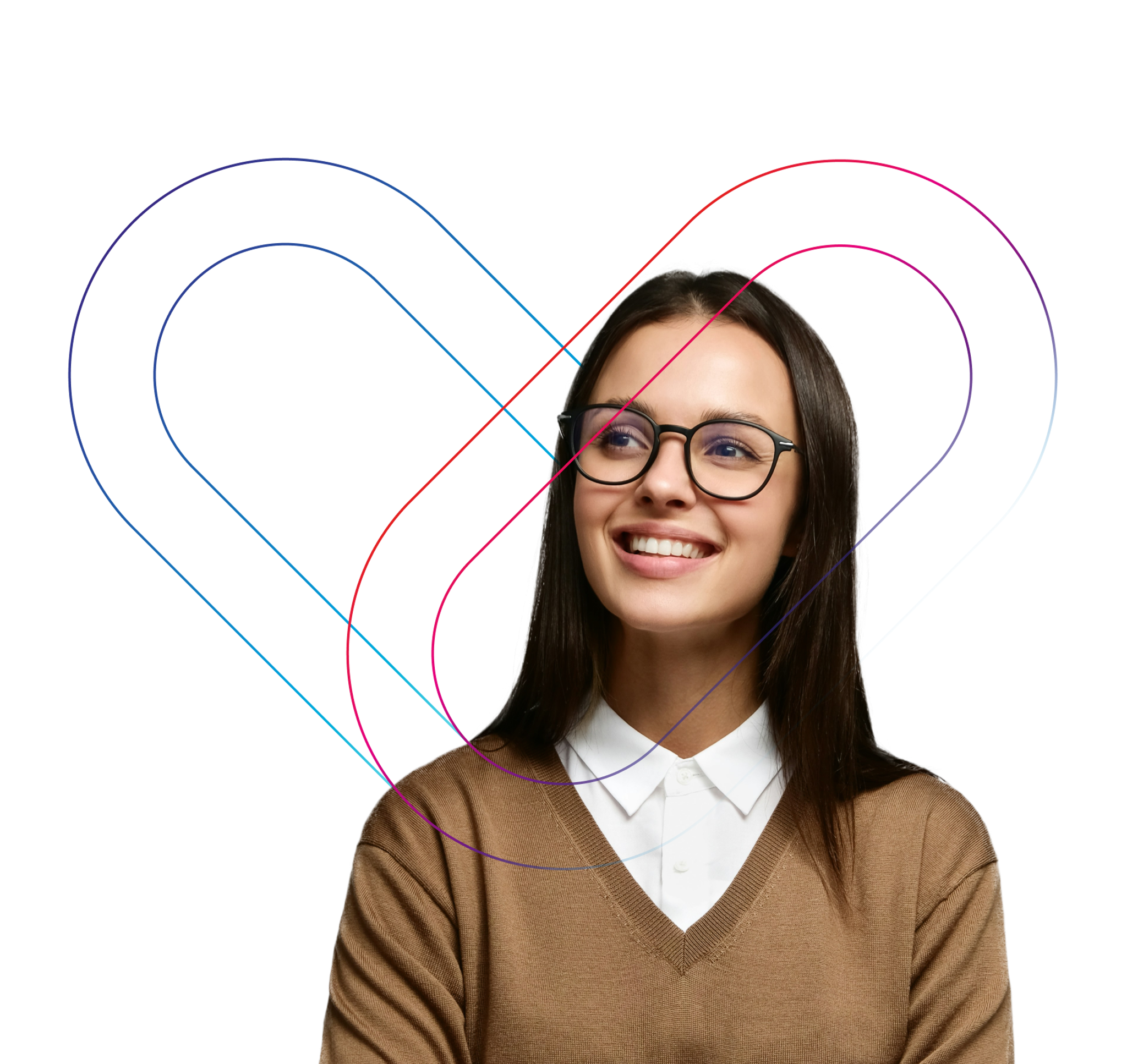 Person with abstract shape overlaid