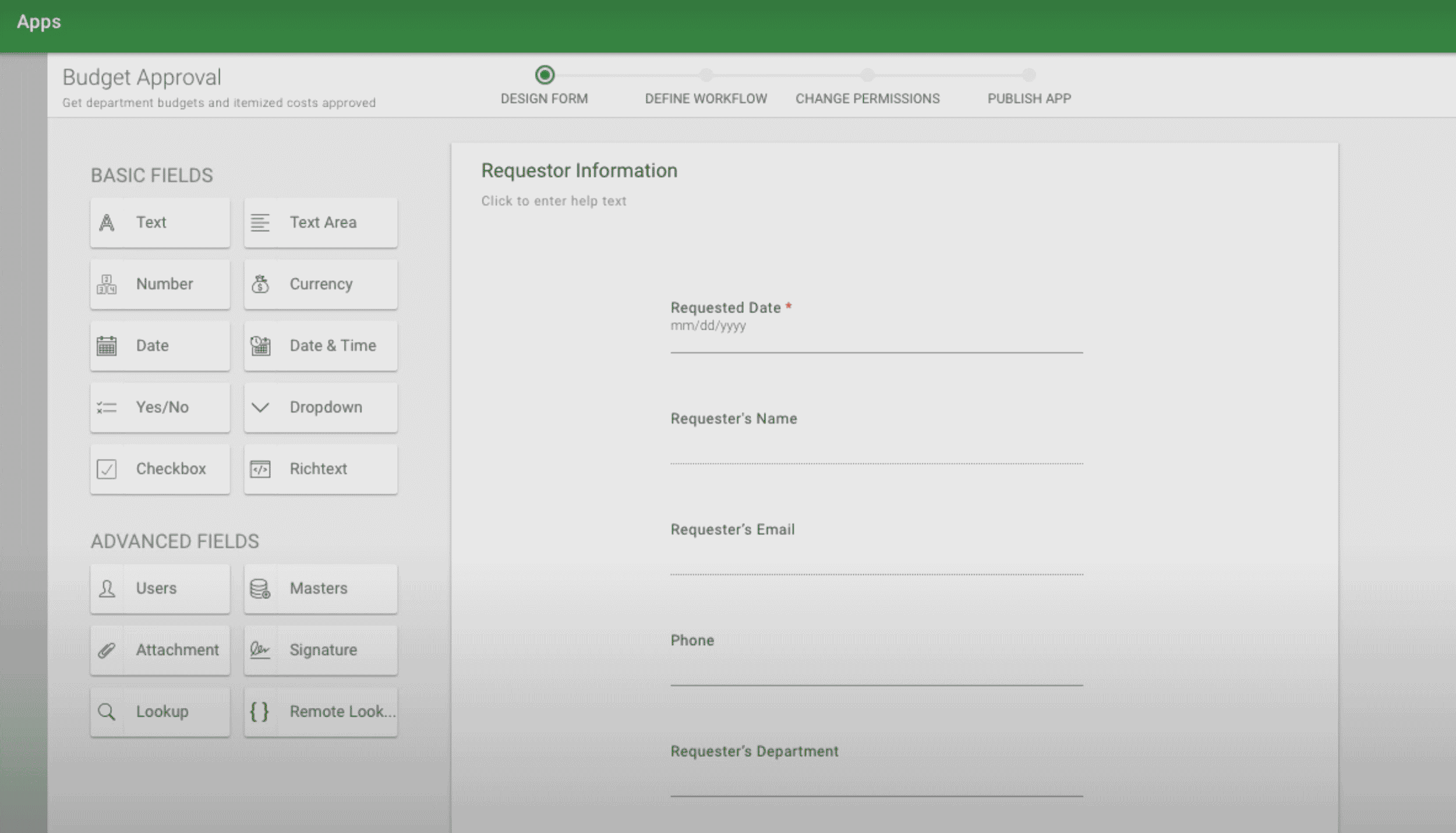 business process automation design form on kissflow