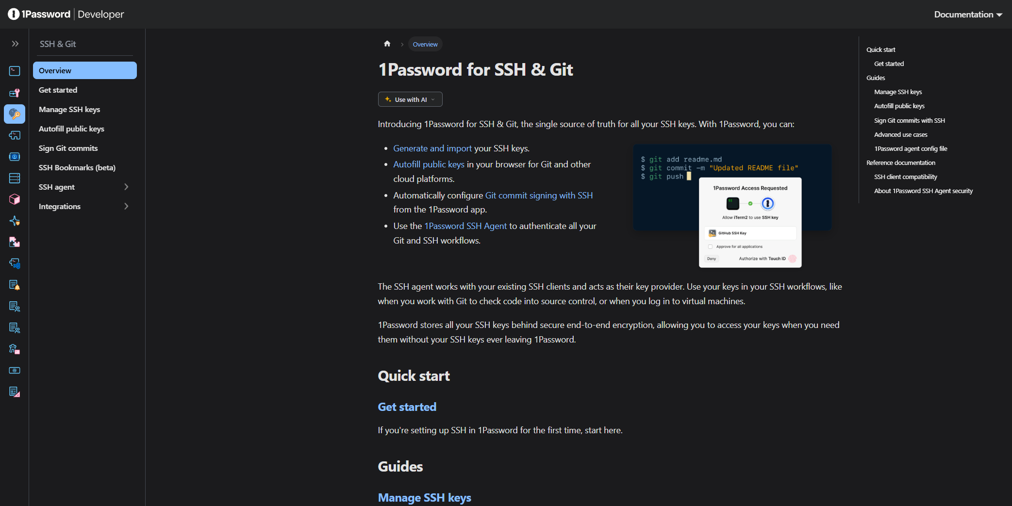 1Password developer docs