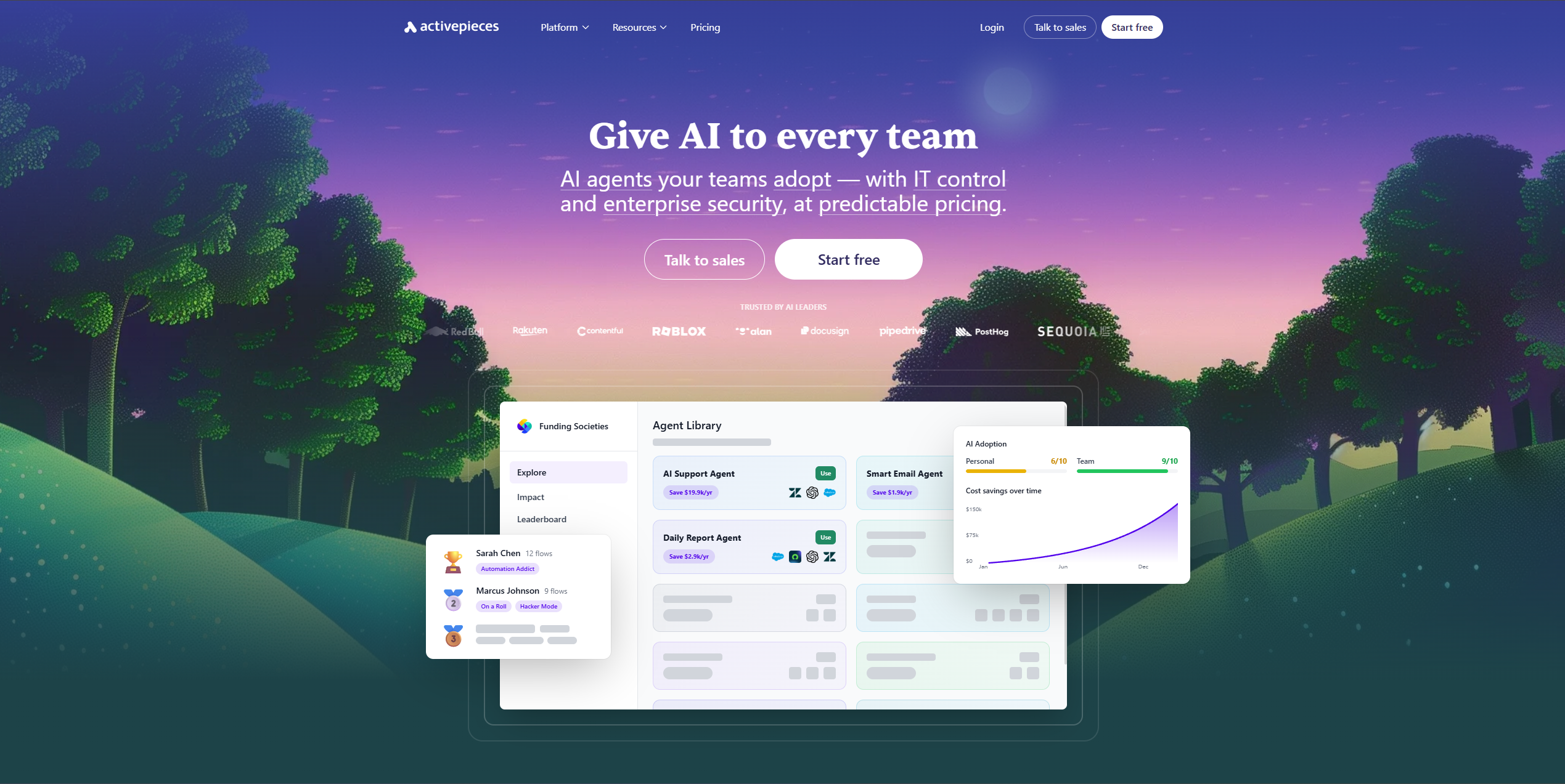 Activepieces homepage