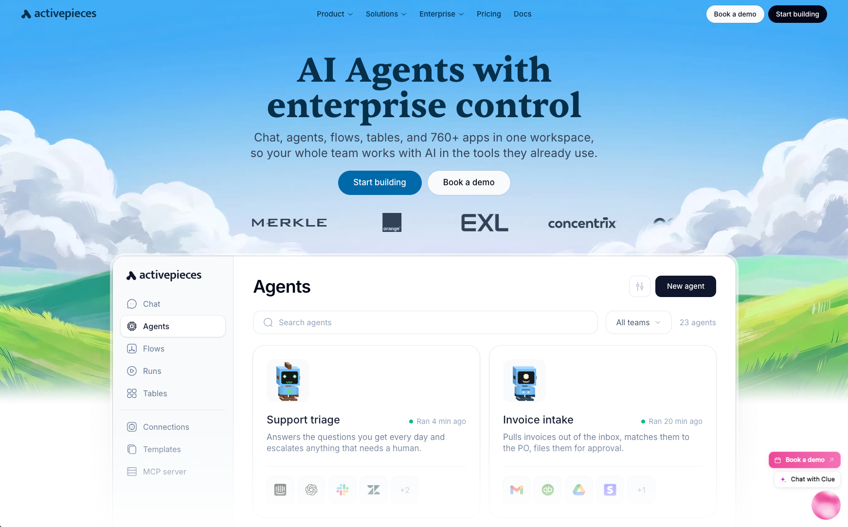 Activepieces homepage