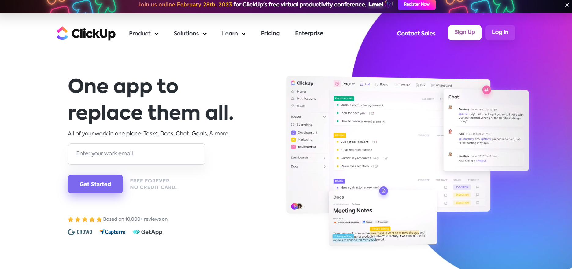 ClickUp SaaS platform