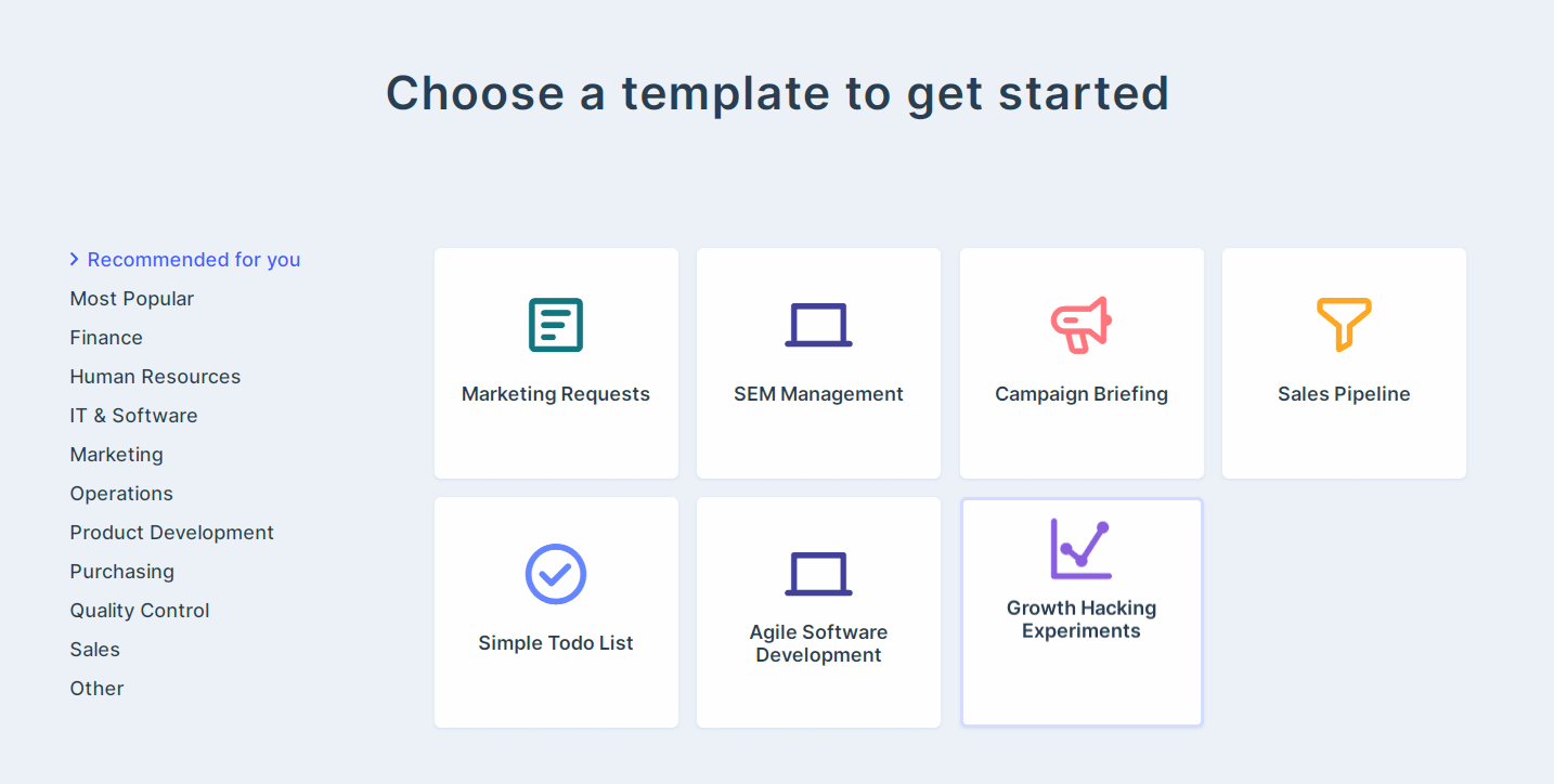 Pipefy template library