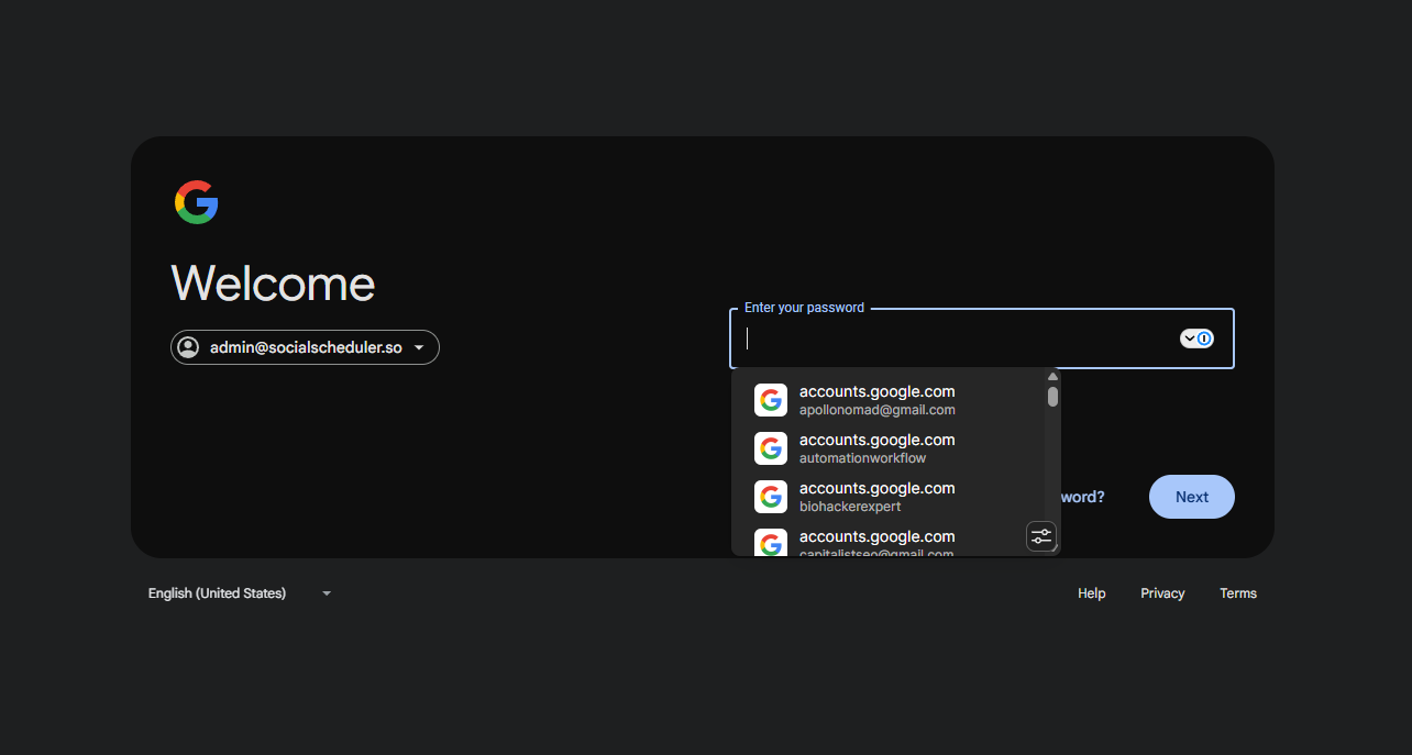 1Password login autofill