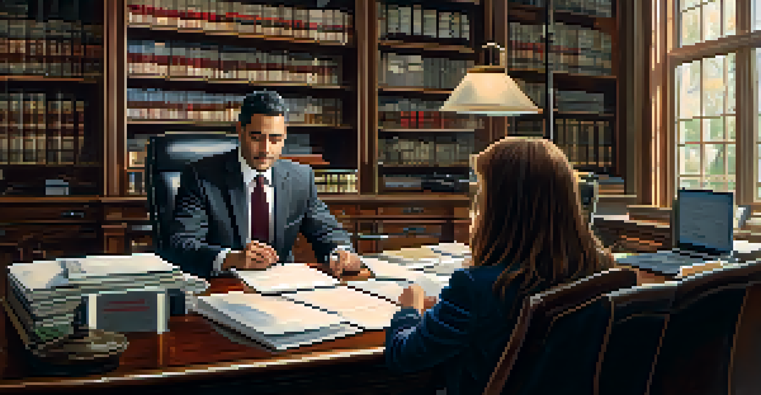 A small business owner and a tax professional discussing financial documents at a desk, representing teamwork in financial planning.