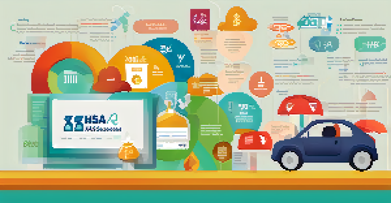 Infographic illustrating the benefits of Health Savings Accounts with colorful icons.