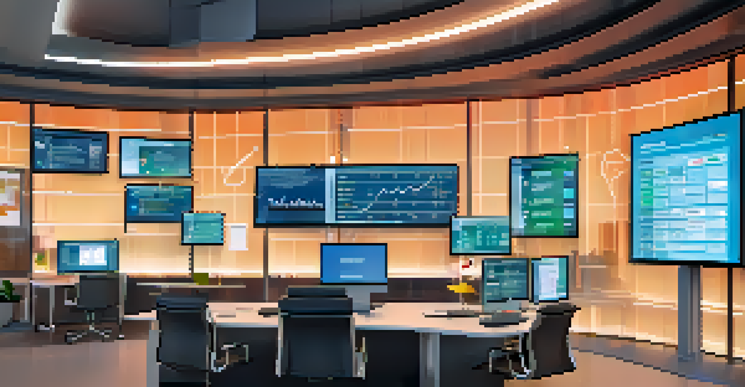 A digital screen showing a tax compliance dashboard in a modern office setting.