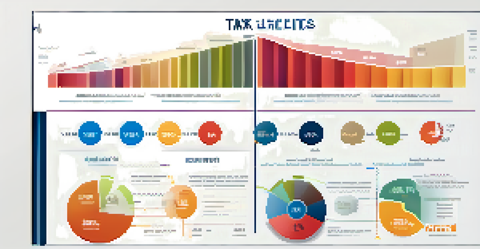 An infographic illustrating tax brackets and deductions with colorful charts and graphs.