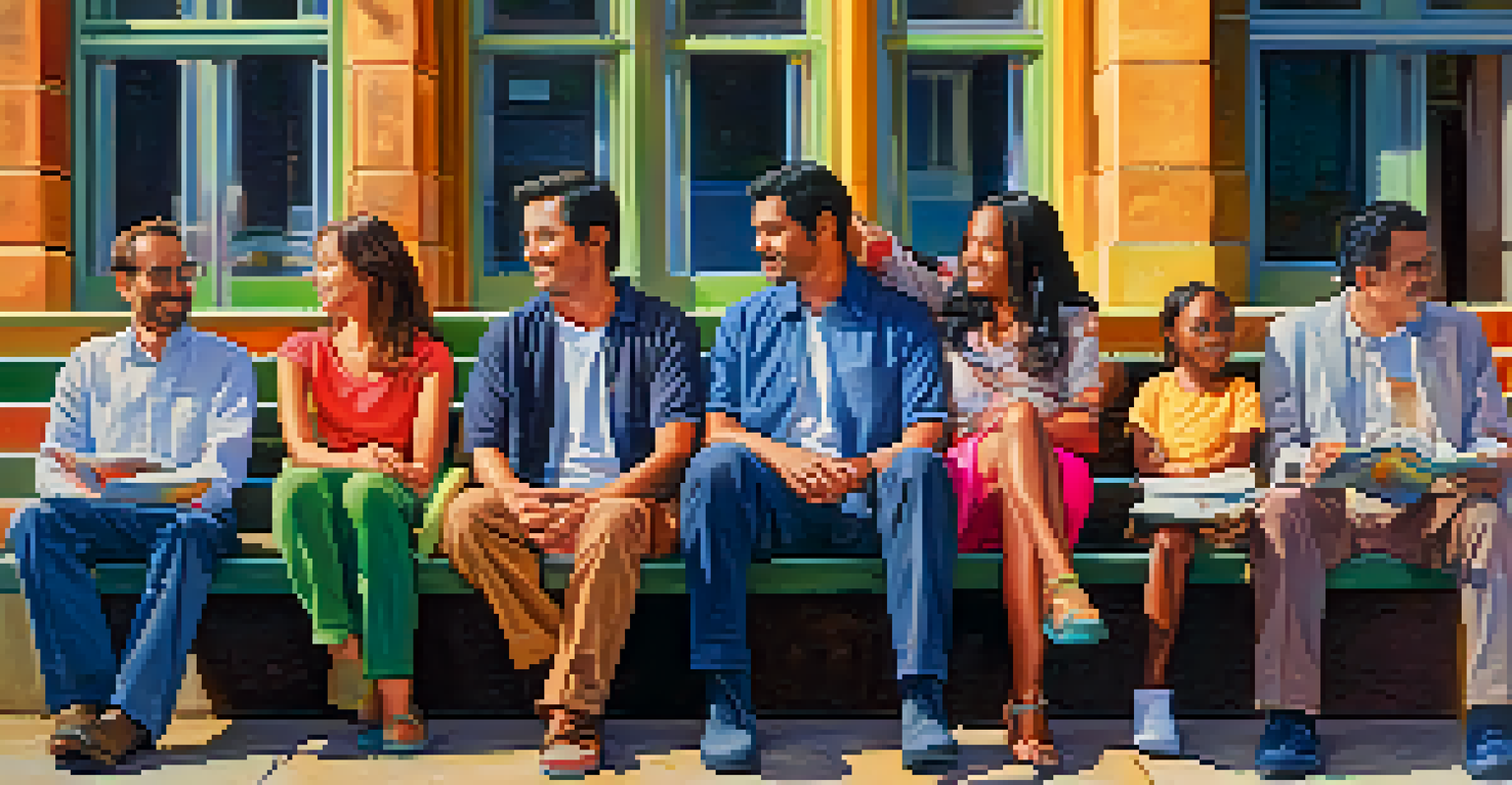 Five characters representing different tax filing statuses: single, married, separated, head of household, and qualifying widow(er), each in distinct settings.