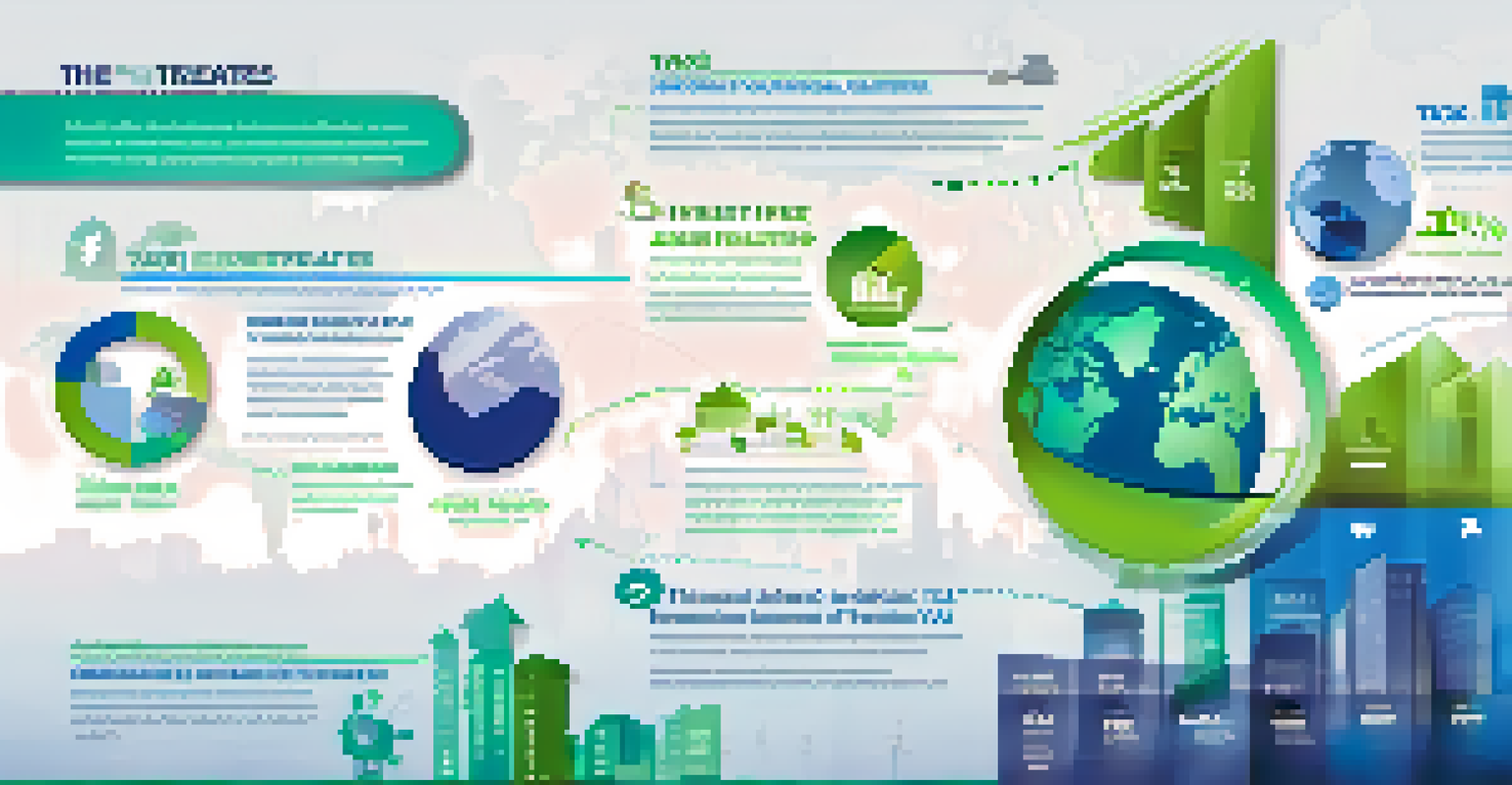 An infographic illustrating the benefits of international tax treaties with icons and colorful design.