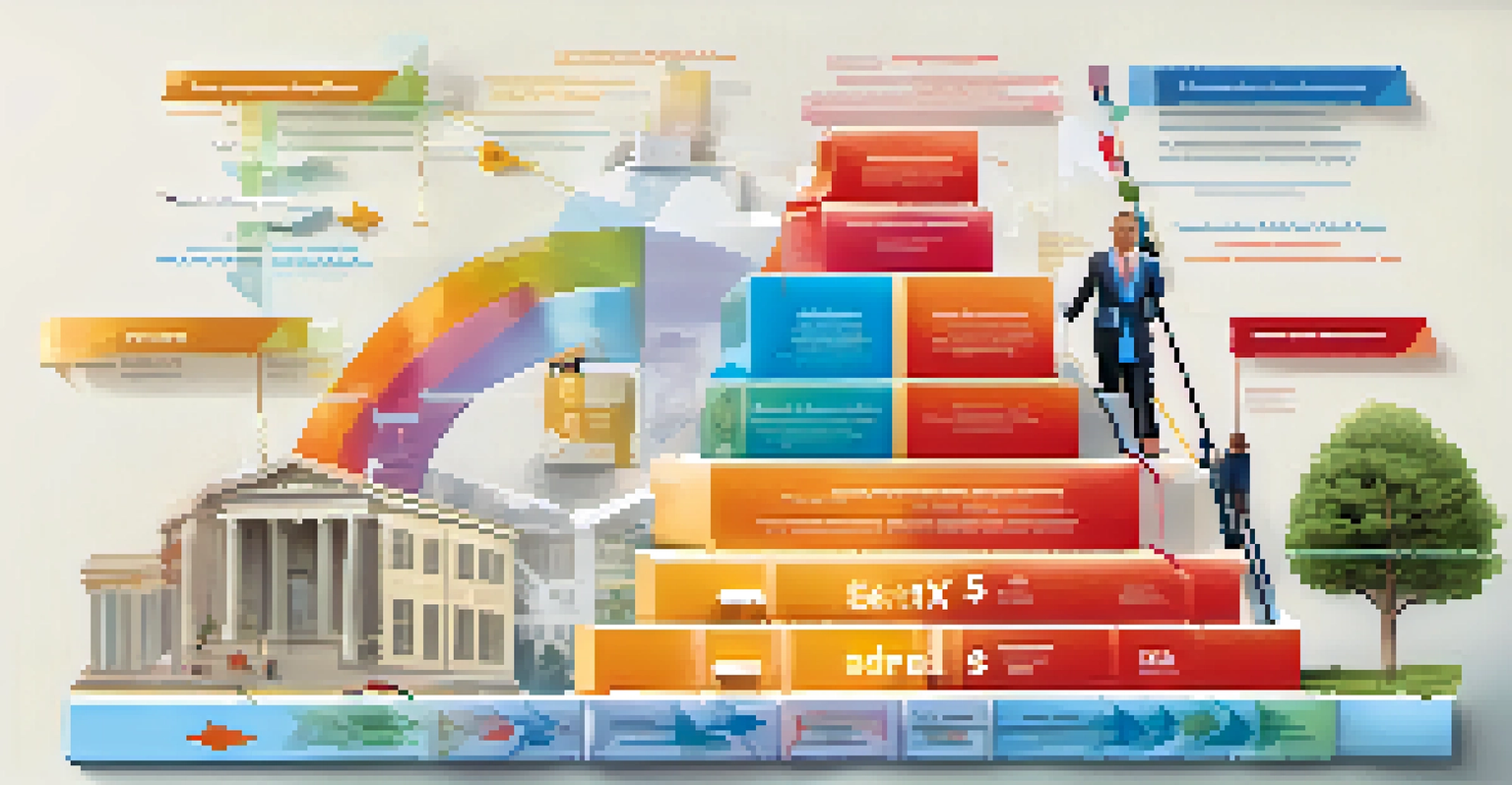 An infographic illustrating taxation and social equity with a scale balancing money and community services.