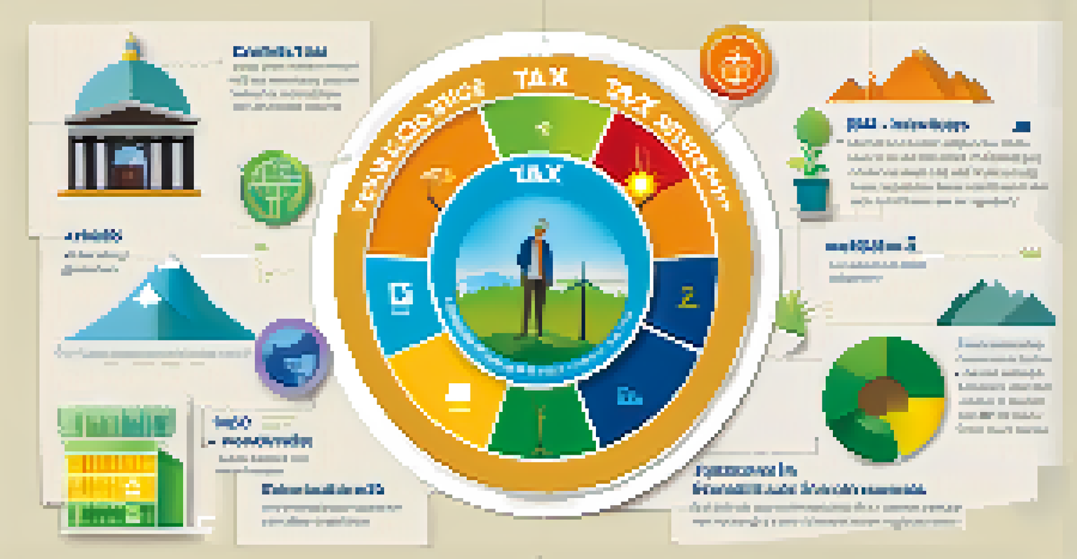 An infographic illustrating Colorado tax credits with colorful icons and a pie chart, showing how these credits reduce taxes.