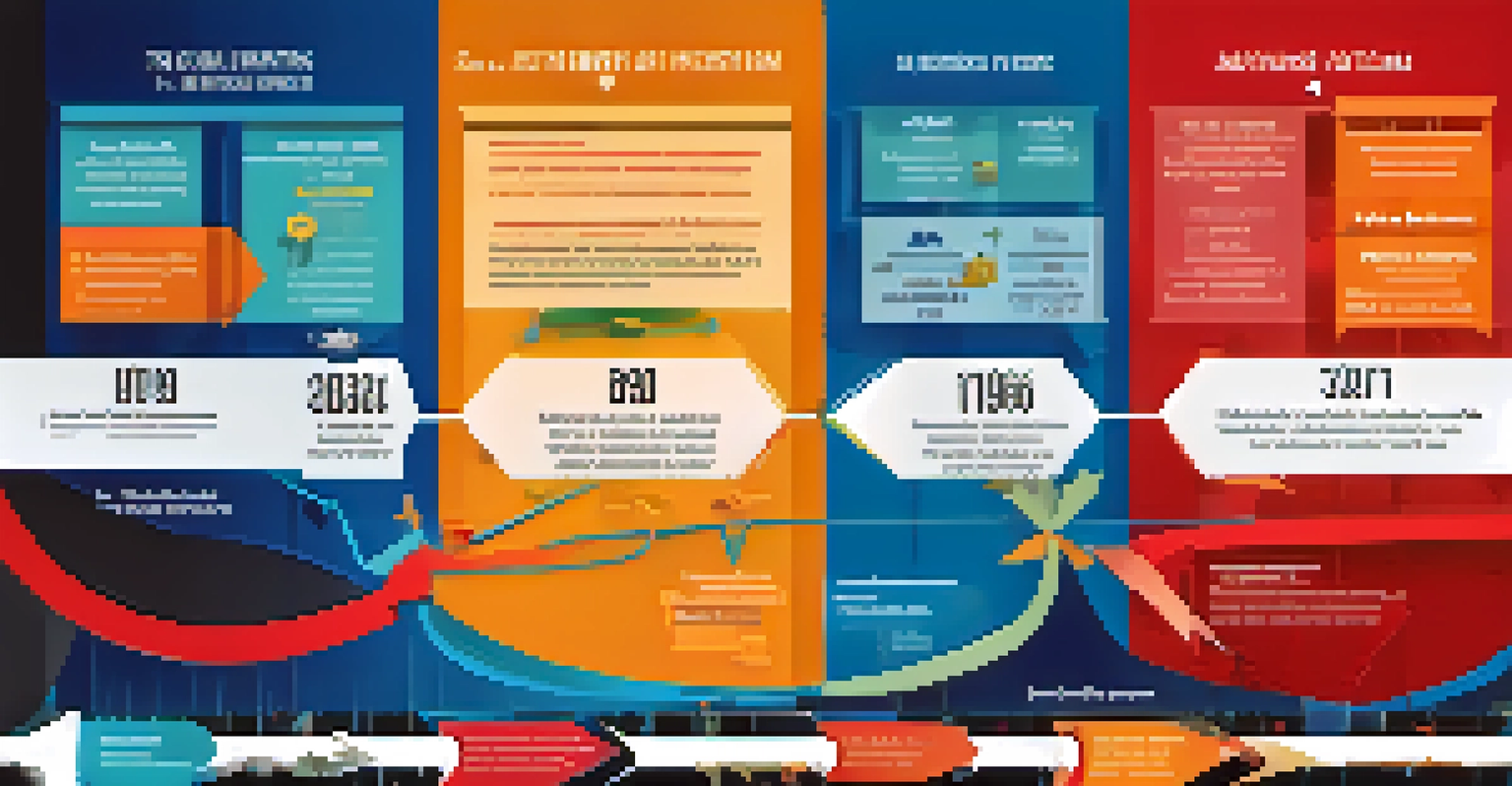 An infographic illustrating the evolution of tax reforms with key milestones and global examples.