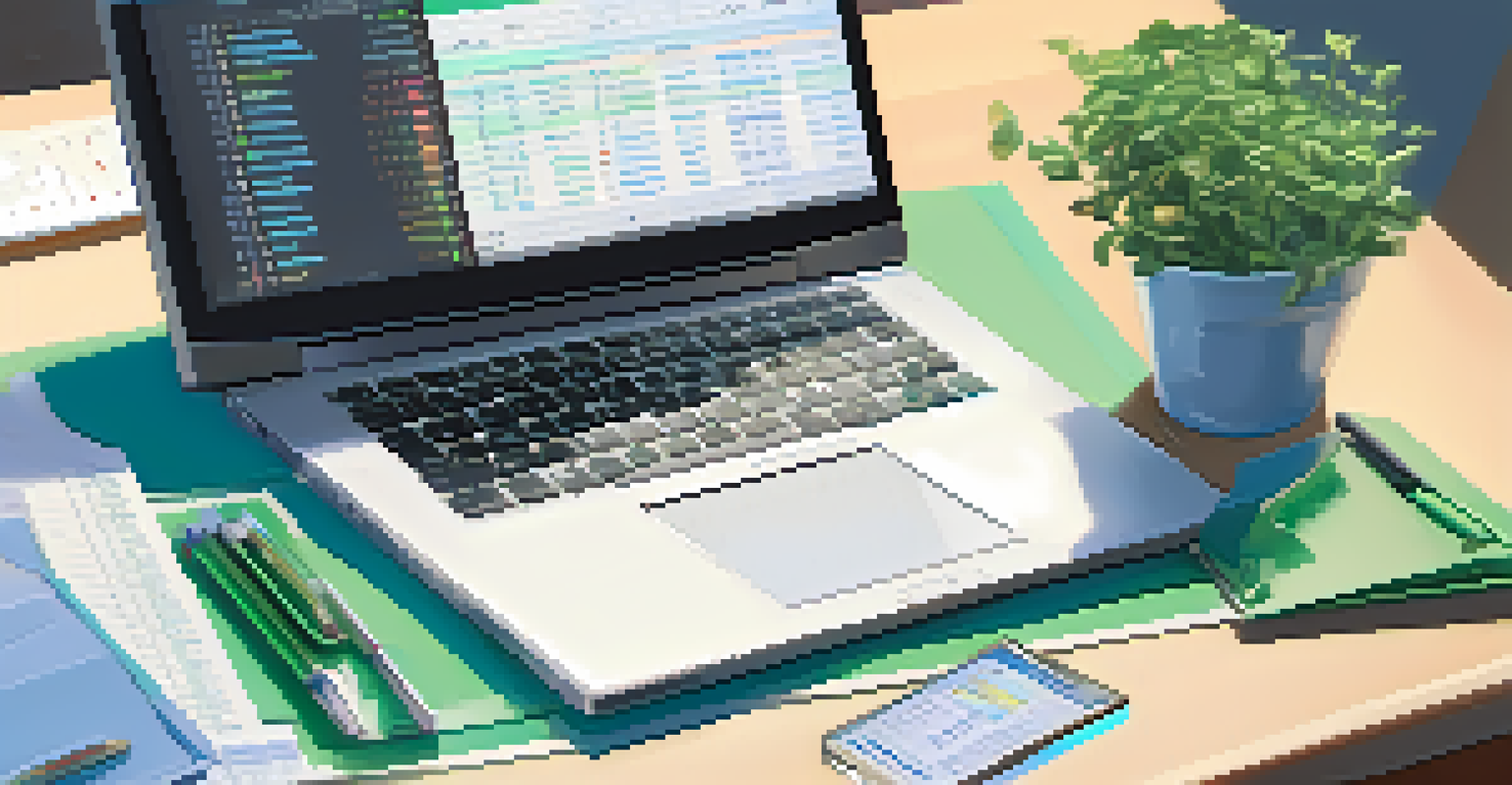 A desk with a laptop, notebook, and calculator for tracking healthcare expenses.