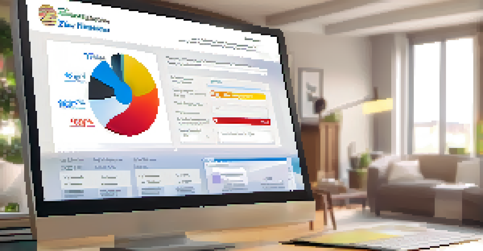 A computer screen showing an online tax filing interface with colorful charts and prompts.