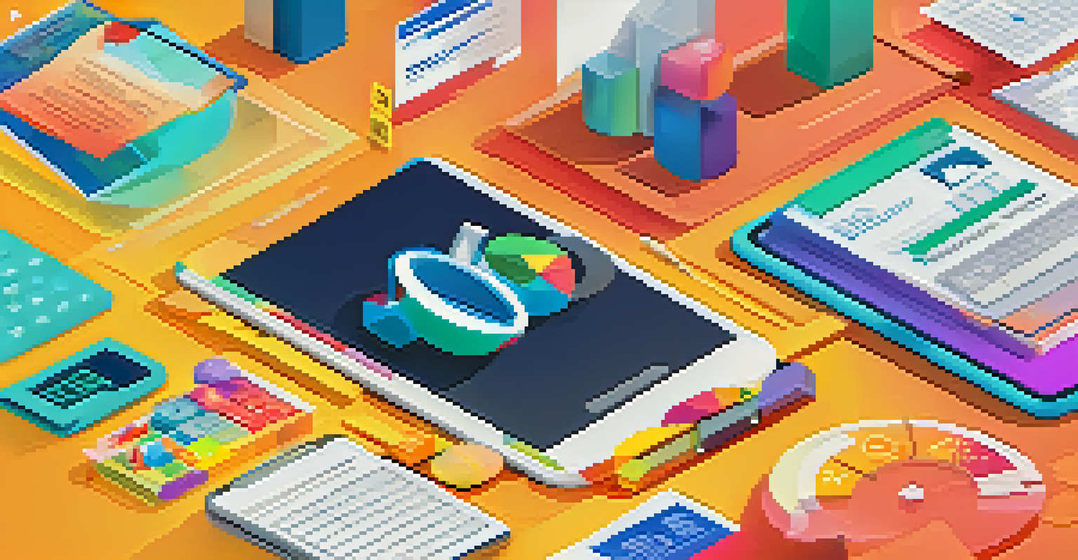 An illustration of different online tax filing platforms on a smartphone and tablet, with tax documents and a calculator in the foreground.