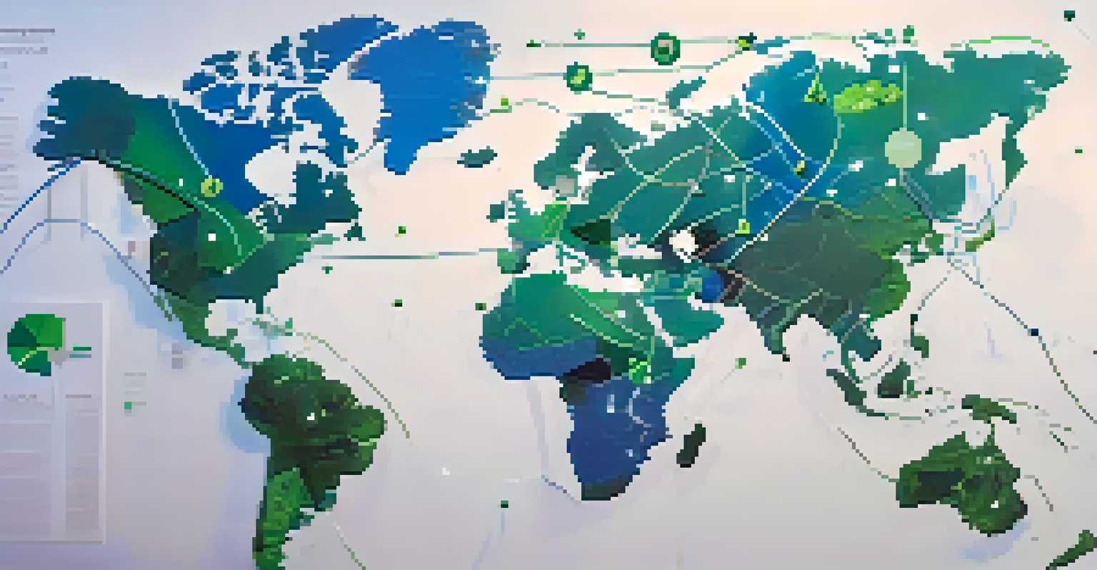 An abstract world map displaying connections between countries representing tax treaties, with icons for different income types.