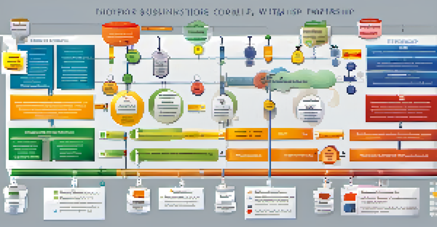 A colorful flowchart showing various business structures with icons and short descriptions.