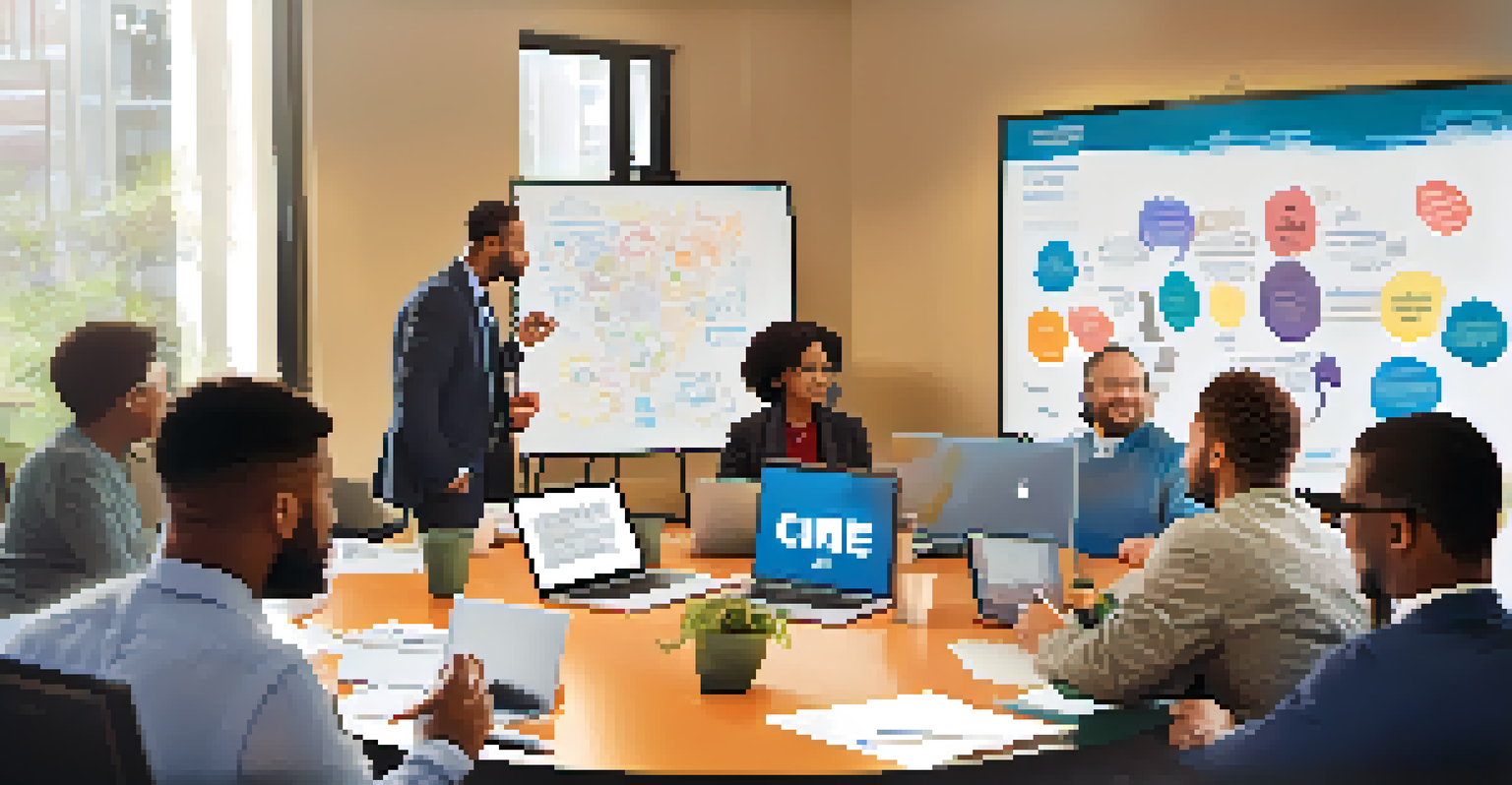 A diverse group of nonprofit professionals in a collaborative meeting.