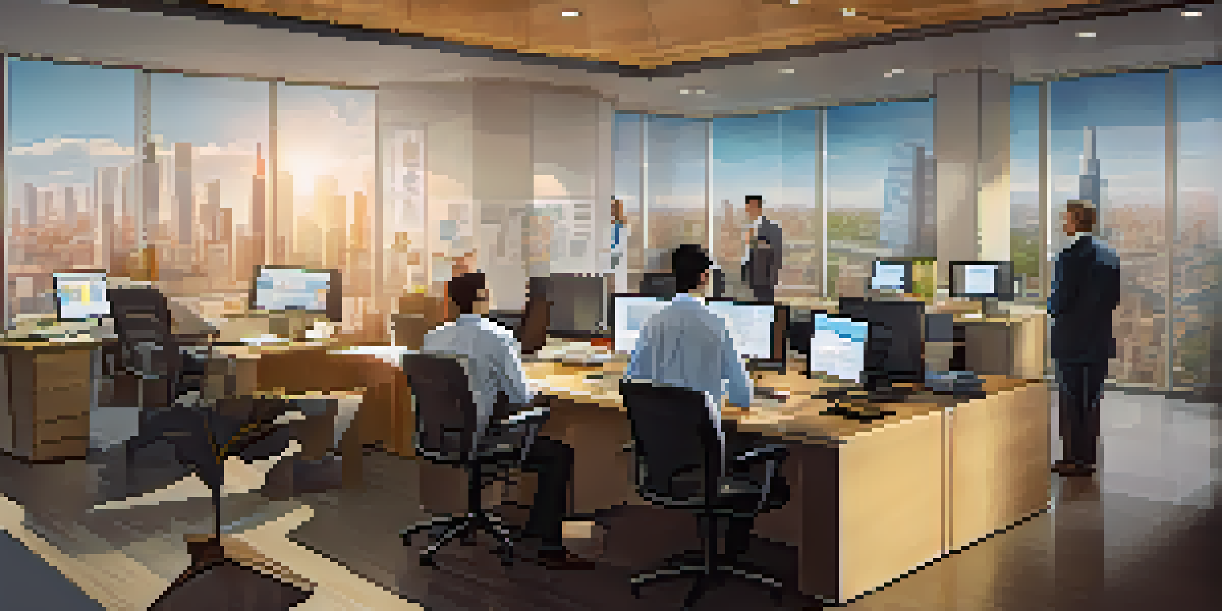 A diverse group of professionals in a modern office analyzing global tax regulations with technology and charts.