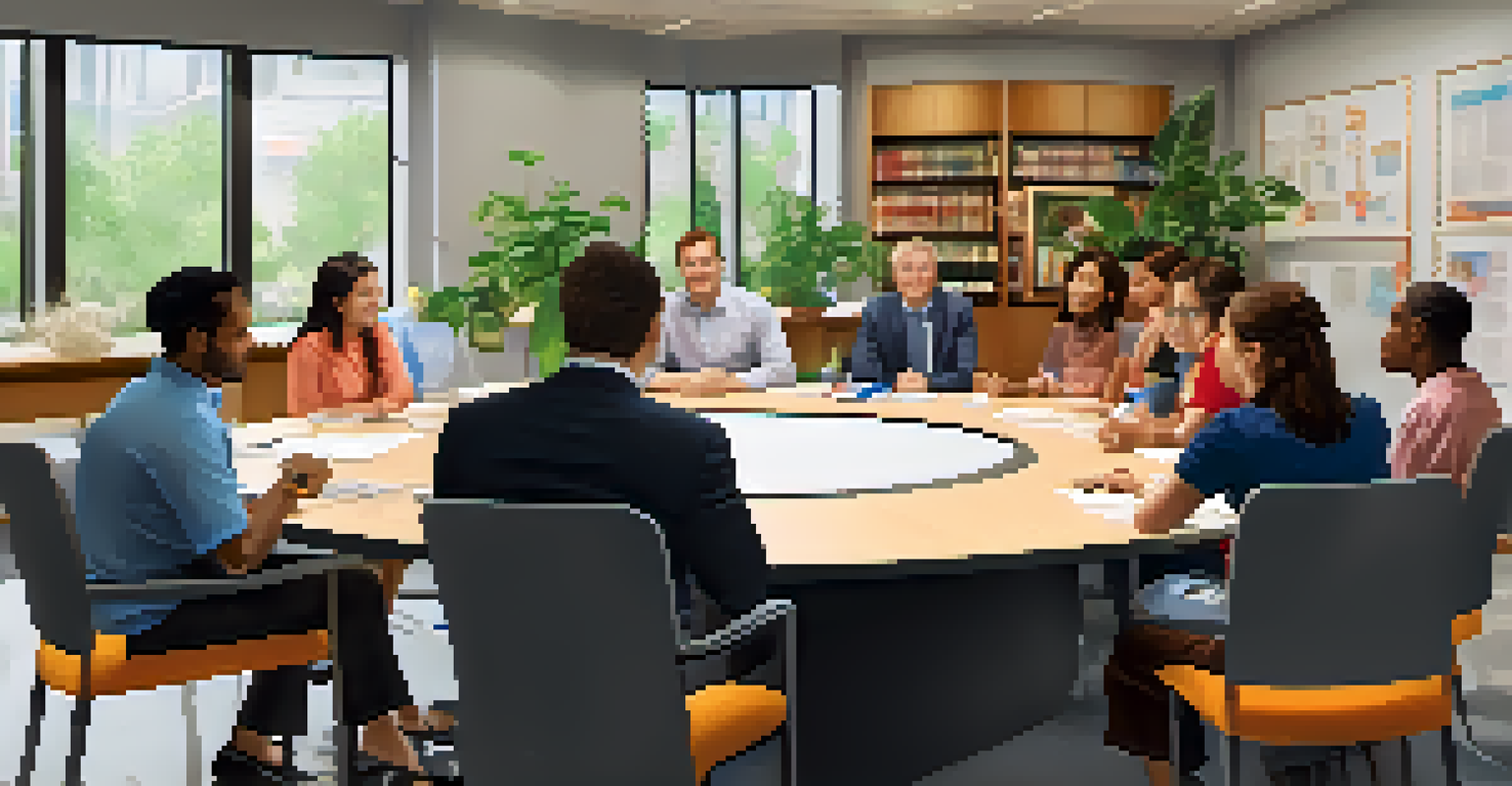 A diverse group of people consulting a tax advisor about reporting tax fraud in a bright room.