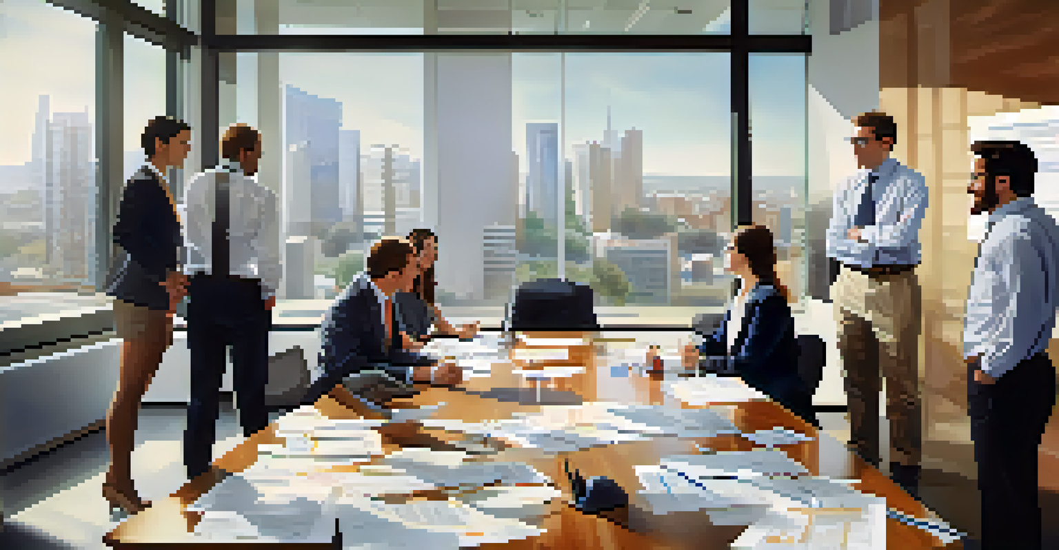 A diverse group of professionals in a bright conference room discussing tax incentives.