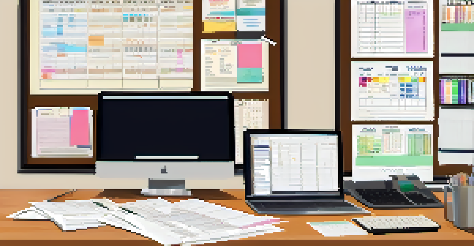 An organized workspace with receipts, a calculator, and a laptop, highlighting effective record keeping.
