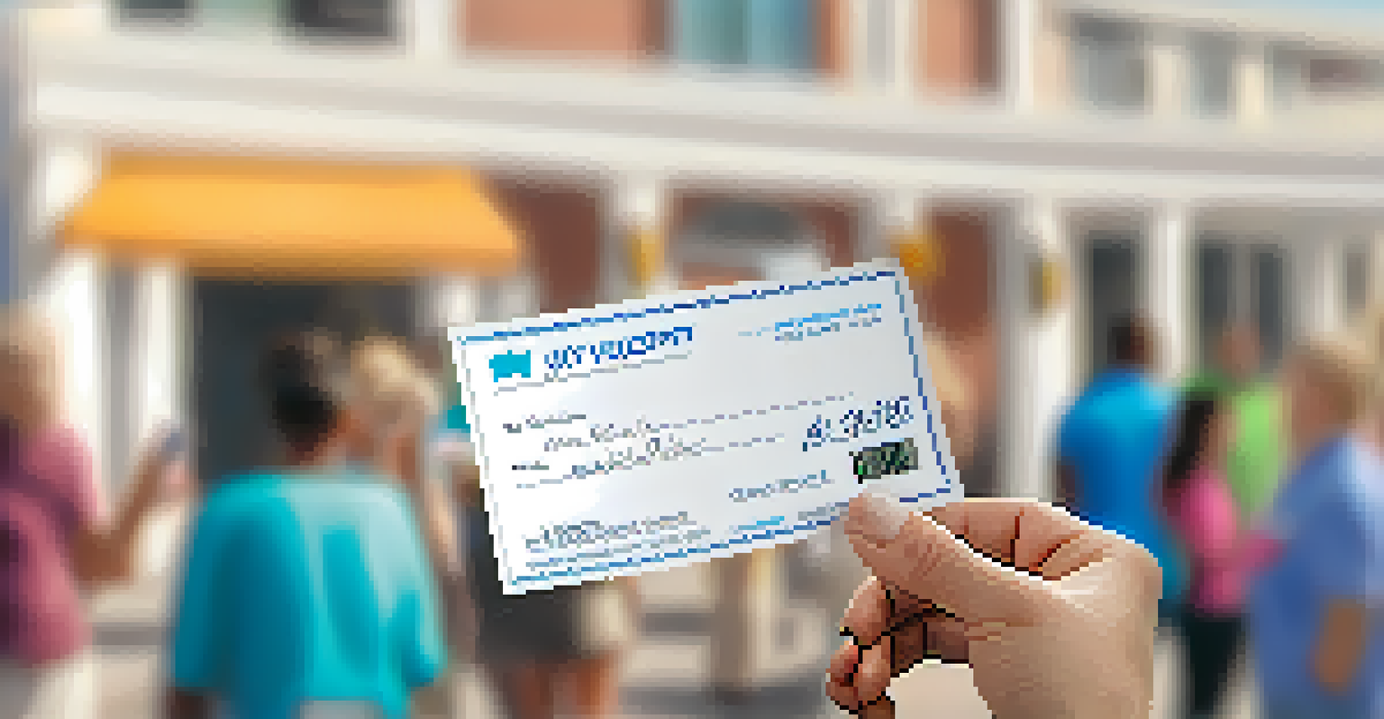 A hand holding a donation receipt with a smiling face in the background, representing the joy of charitable giving.