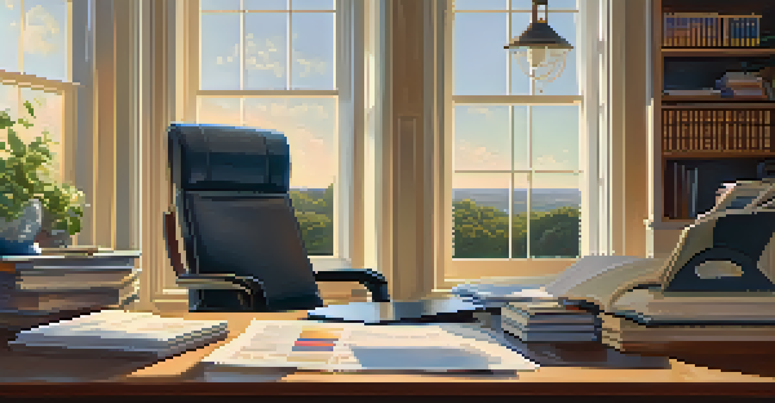 A well-organized home office with a person analyzing charitable contributions on a laptop in warm lighting.