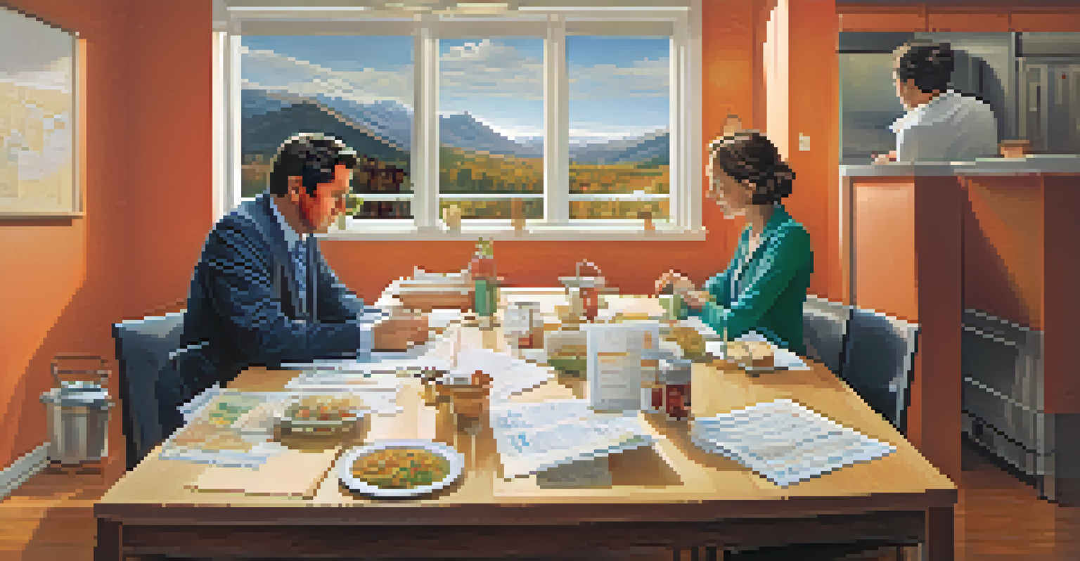 A split-screen showing a family budgeting at home and a government official analyzing tax data, highlighting the impact of inflation.