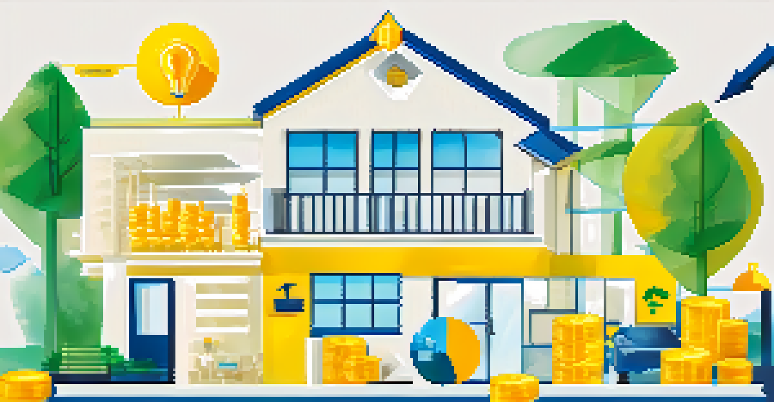 An infographic displaying tax benefits with icons and an upward arrow, symbolizing financial growth.