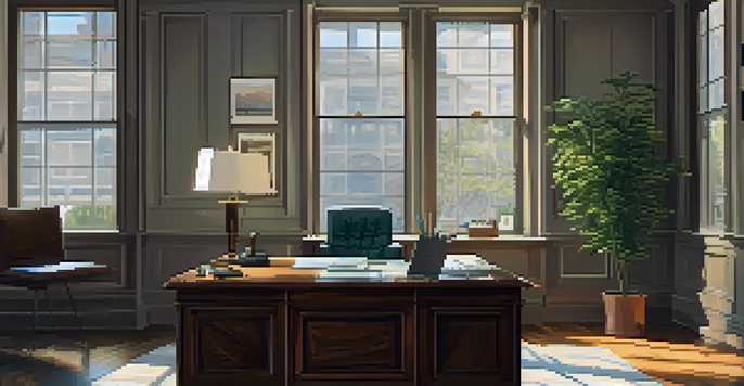 An organized office desk with tax documents, a laptop, and a cup of coffee under soft natural light.