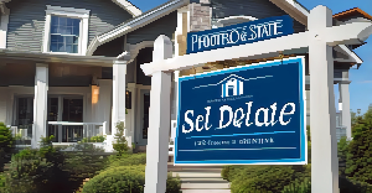 A real estate sign that says 'Sold' in front of a modern home, with clear blue skies.