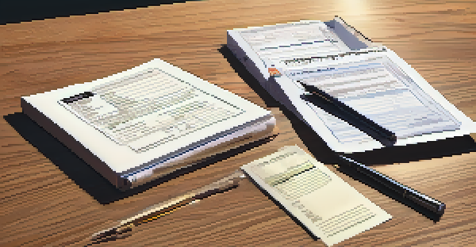 A flat lay of various U.S. tax forms on a wooden desk, with a calculator, pen, and coffee cup, illuminated by soft natural light.