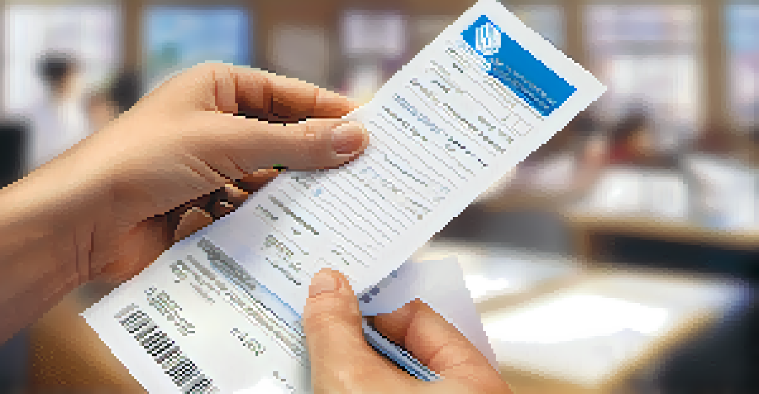 A hand holding a donation receipt in a charity organization office, symbolizing the importance of record-keeping for tax deductions.