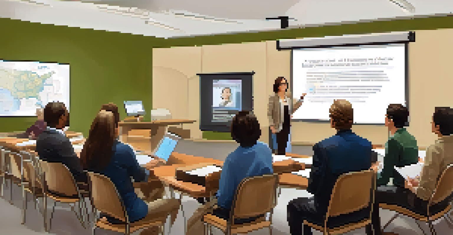 An instructor presenting taxpayer rights information to an engaged audience in a workshop setting.