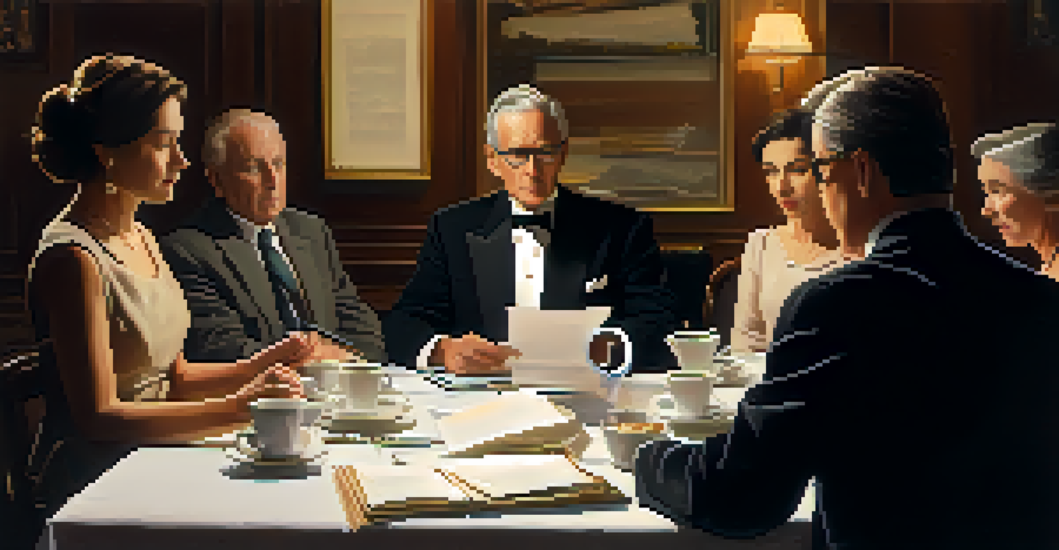 An executor discussing estate matters with family at a dining table, with documents and coffee cups in a warm, inviting setting.